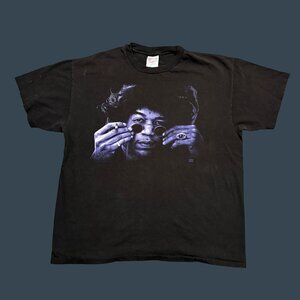 Vintage Jimi Hendrix Graphic T-Shirt Black Hanes Ultraweight \